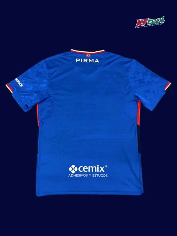 Cruz Azul home jersey 25/26 fans version back view