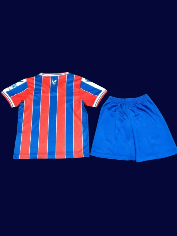 Crystal Palace Home Kids Kits 25/26 back with printed number panel.
