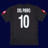 Del Piero Juventus away black retro jersey back 01/02 with #10, high-quality breathable design.