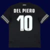 Del Piero Juventus away black retro jersey back 12/13 with #10, high-quality breathable design.
