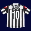 Del Piero Juventus home retro jersey back 01/02 with #10, high-quality breathable design.