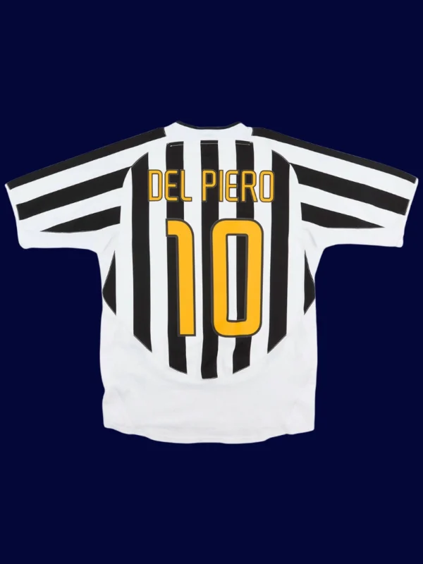 Del Piero Juventus home retro jersey back 03/04 with #10, high-quality breathable design.