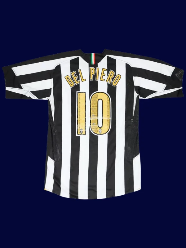Del Piero Juventus home retro jersey back 05/06 with #10, high-quality breathable design.