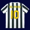 Del Piero Juventus home retro jersey back 11/12 with #10, high-quality breathable design.