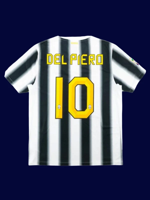 Del Piero Juventus home retro jersey back 11/12 with #10, high-quality breathable design.