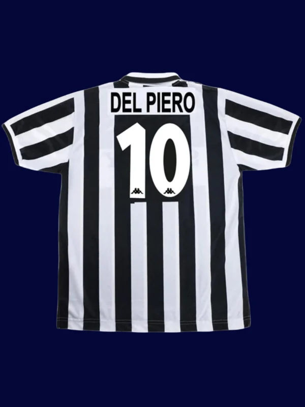 Del Piero Juventus home retro jersey back 96/97 with #10, high-quality breathable design.