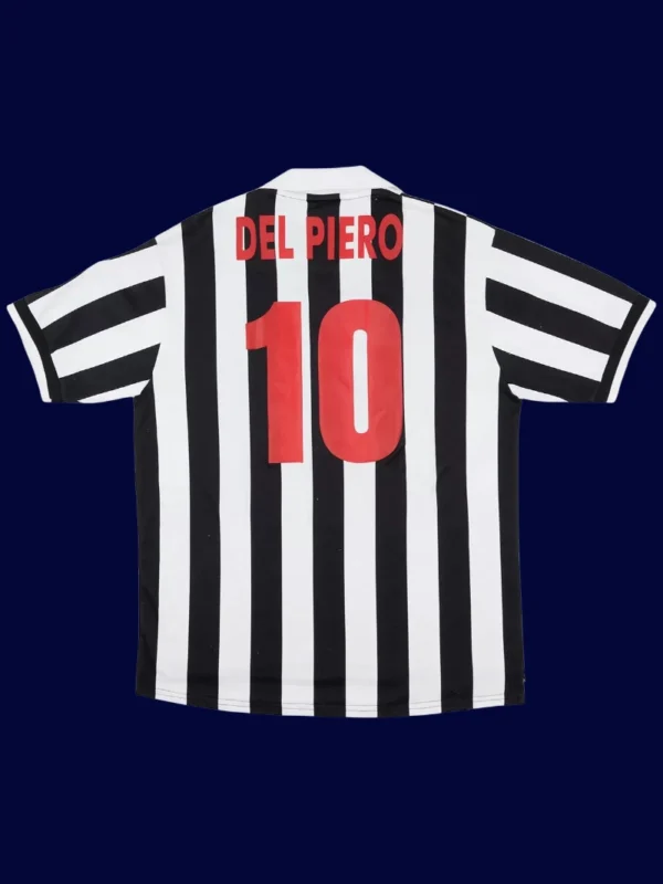 Del Piero Juventus home retro jersey back 98/99 with #10, high-quality breathable design.