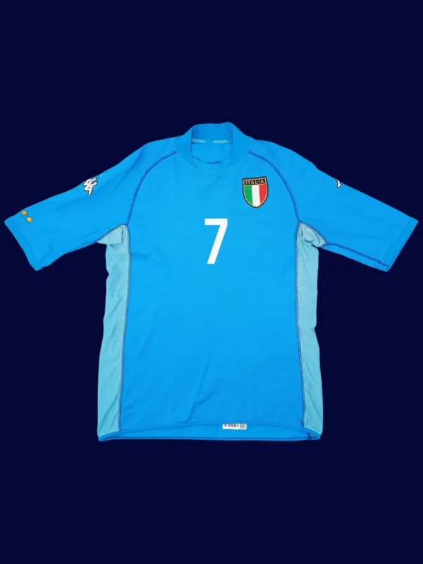 Del Piero Italy home retro jersey front World Cup 2002, high-quality breathable fan gear.