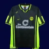 Dortmund away black classic retro jersey 1996/97 front black yellow vintage design