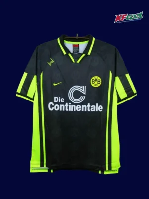 Dortmund away black classic retro jersey 1996/97 front black yellow vintage design