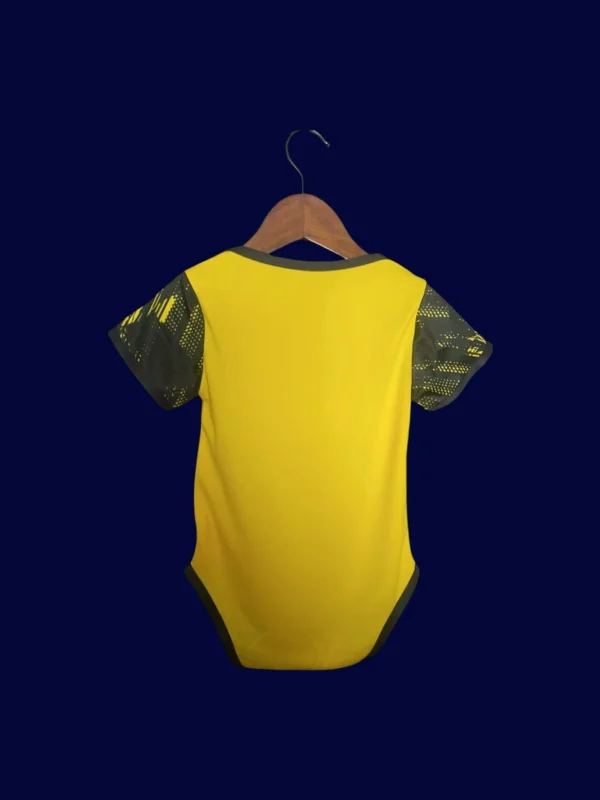 Dortmund Home Yellow Babysuit Kits 25/26 back with printed number panel.