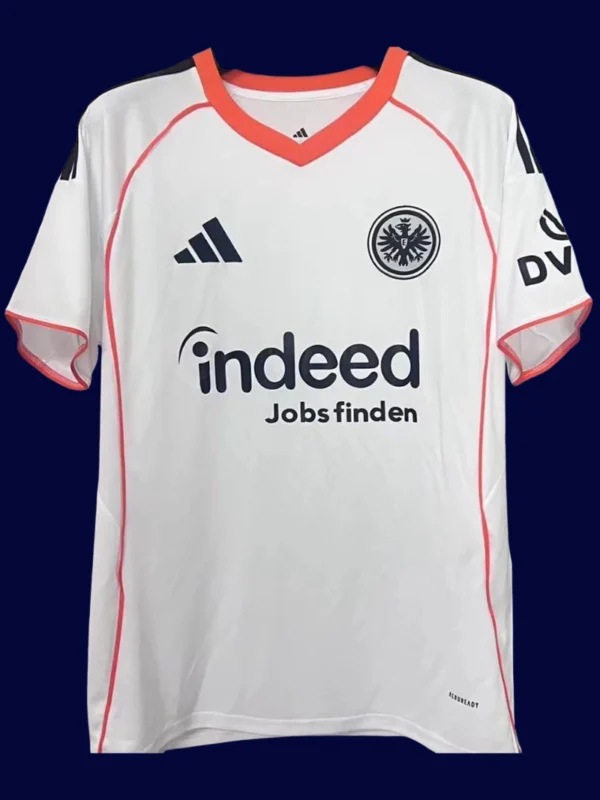 Eintracht Frankfurt Away Jersey 25/26 Fans Version front with away black-and-white design and crest.