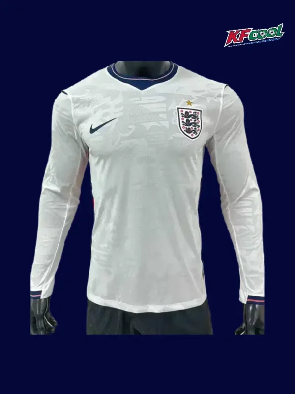 England home white LS jersey 26/27 player front — long sleeve, performance fit