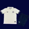 Everton Away Kids Kits 25/26 front with away colors and mini crest.