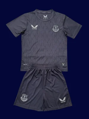 Everton Grey Black GK Kids Kits 25/26 front with grey/black goalkeeper design.