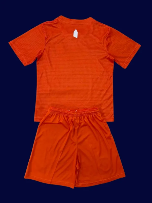 Everton Orange GK Kids Kits 25/26 back with printed number panel.