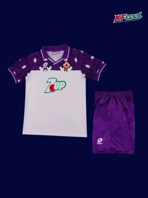 Fiorentina away classic retro kids kits 1992/93 front youth purple retro football kit