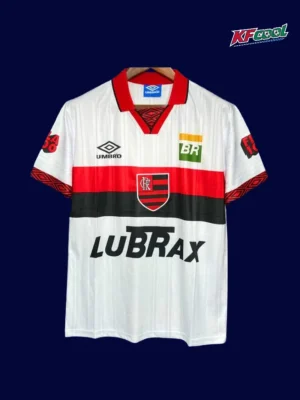 Flamengo away classic retro jersey 1995 front white red design