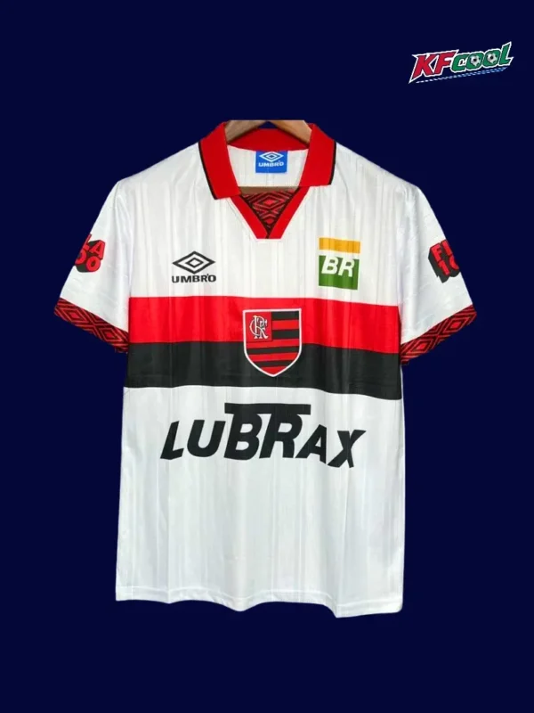 Flamengo away classic retro jersey 1995 front white red design