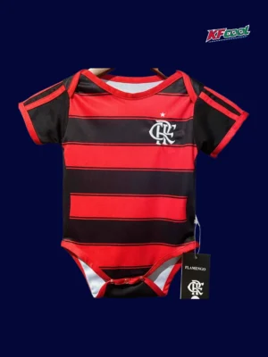 Flamengo home babysuit kits 25/26 front red black design