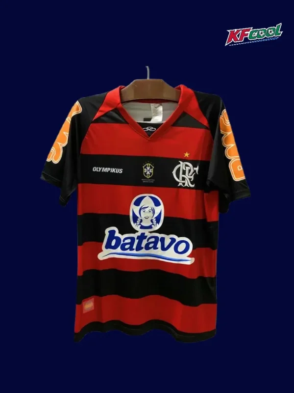 Flamengo home classic retro jersey 2010 front red black modern design