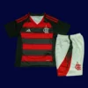 Flamengo home kids kits 25/26 front red black stripes