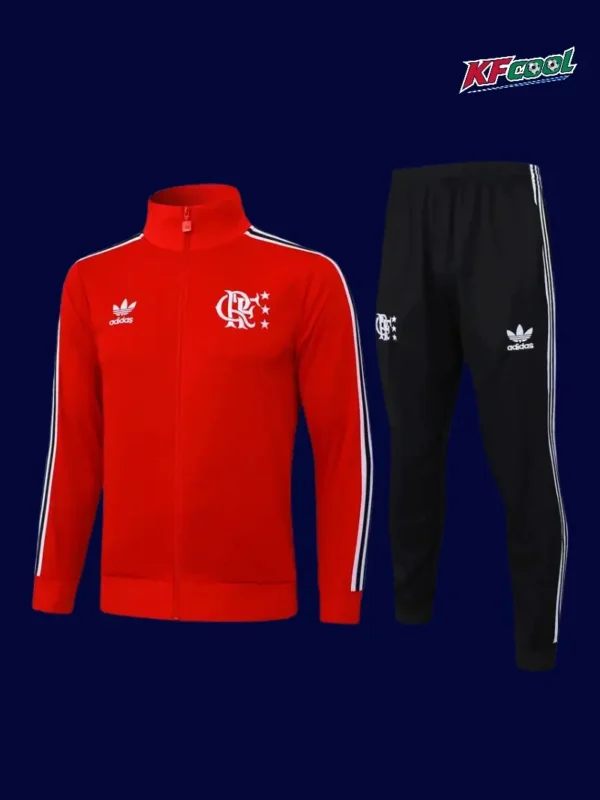Flamengo red jacket tracksuit 25/26 fans version front view