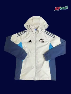 Flamengo white windbreaker 25/26 fans version front view