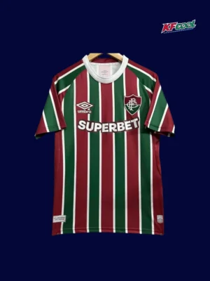 Fluminense home jersey 25/26 fans version front green maroon white stripes