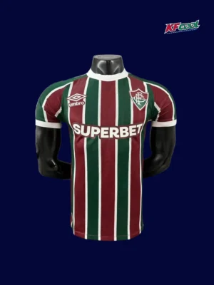 Fluminense home jersey 25/26 player version front green maroon white stripes