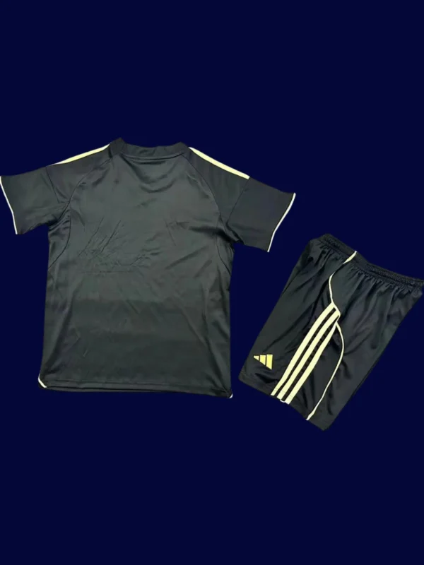 Fulham Away Black Kids Kits 25/26 back with printed number panel.