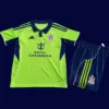 Fulham Away Green Kids Kits 25/26 front with green palette and mini crest.