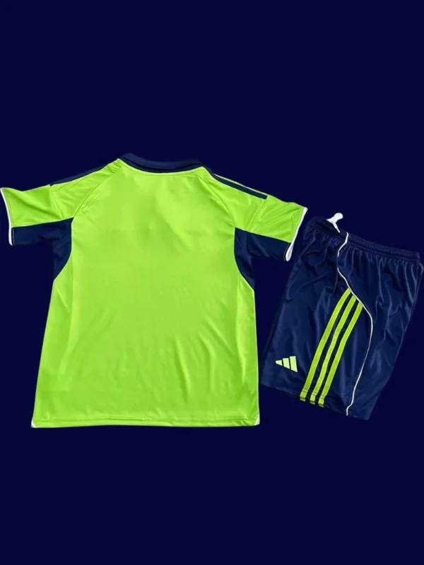 Fulham Away Green Kids Kits 25/26 back with printed number area.