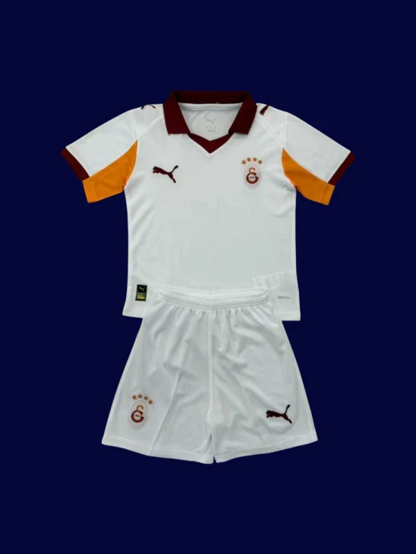 Galatasaray Away Kids kits 25/26 front lightweight breathable junior football shirt