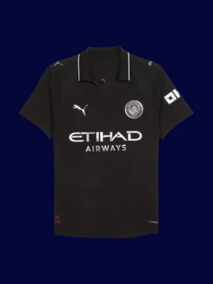 Haaland Manchester City away player jersey front 25/26, high-quality breathable fan gear.