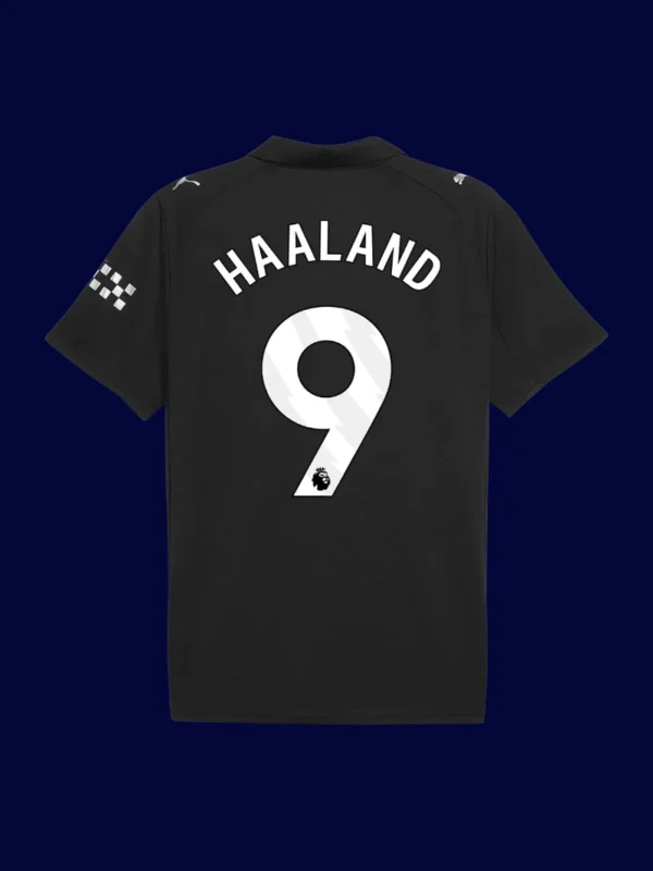 Haaland 9 Manchester City Away Jersey 2526B - KFCool – Football Jerseys & Soccer Kits Store Haaland Manchester City away jersey back 25/26 with #9, high-quality breathable design.
