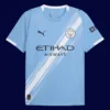 Haaland Manchester City home blue jersey front 25/26, high-quality breathable fan gear.