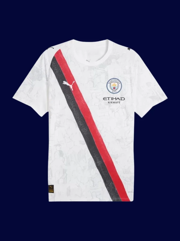Haaland Manchester City kid super jersey front 25/26, high-quality breathable fan gear.