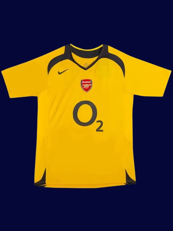Henry Arsenal away yellow retro jersey front 05/06, high-quality breathable fan gear.