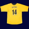 Henry Arsenal away yellow retro jersey back 05/06 with #14, high-quality breathable design.