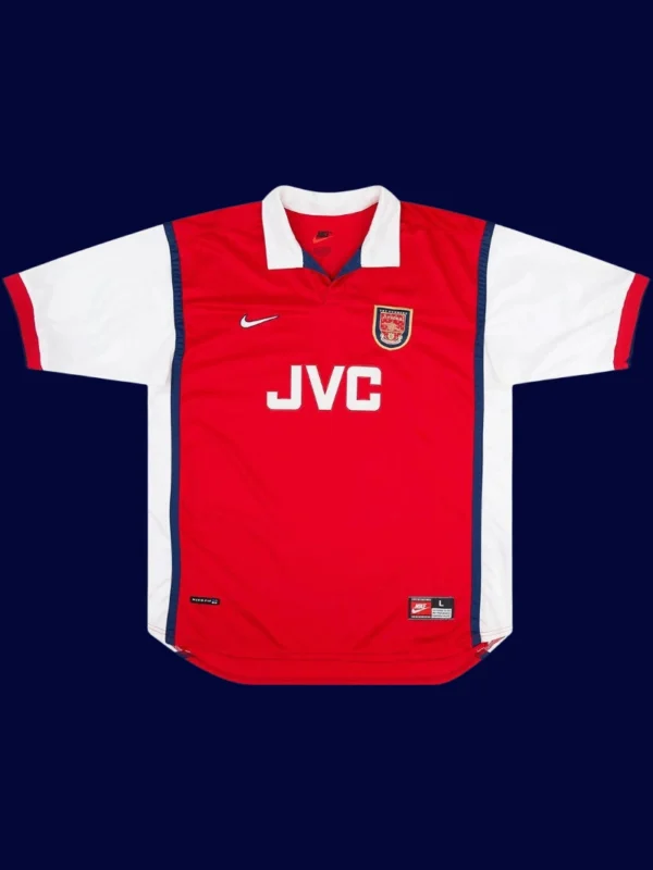 Henry Arsenal home red retro jersey front 98/99, high-quality breathable fan gear.