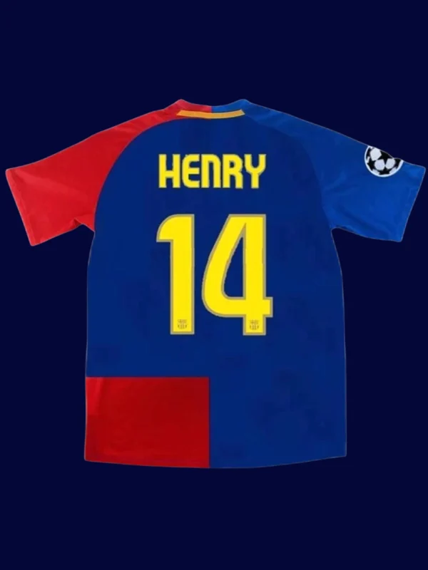 Henry 14 Barcelona UCL Final Home Jersey 0809 B - KFCool – Football Jerseys & Soccer Kits Store Henry Barcelona UCL final home retro jersey back 08/09 with #14, high-quality breathable design.