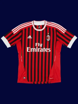 Ibrahimović AC Milan home red retro jersey front 11/12, high-quality breathable fan gear.