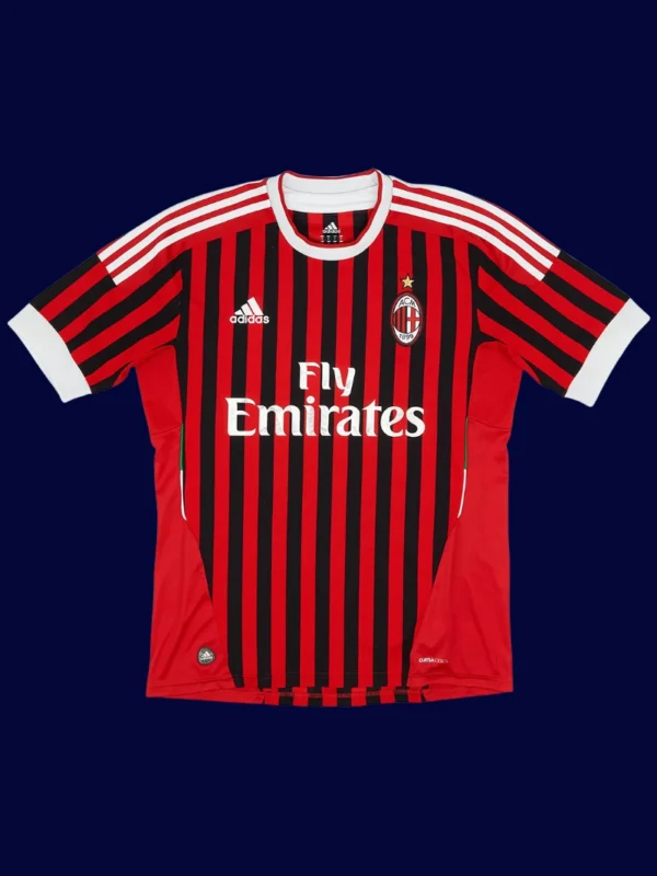 Ibrahimović AC Milan home red retro jersey front 11/12, high-quality breathable fan gear.