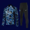 Inter Milan 25 26 blue black half pull tracksuit front with modern color blocking