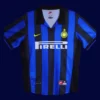 Inter Milan 1998 99 home classic retro jersey front with period stripe design