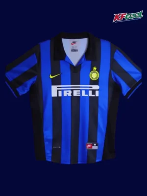 Inter Milan 1998 99 home classic retro jersey front with period stripe design