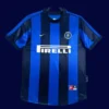 Inter Milan 1999 00 home classic retro jersey front with black and blue stripes