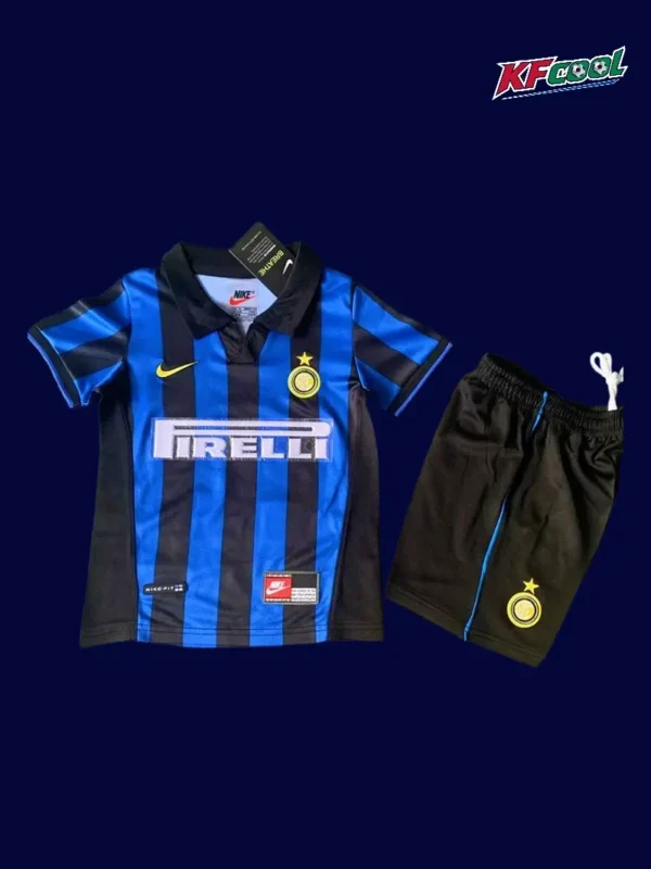 Inter Milan 1998 99 kids home retro jersey front with child friendly sizing