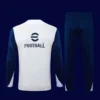 Inter Milan 25 26 white half pull tracksuit back with smooth rear and athletic fit